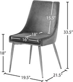 Karina Contemporary Dining Chair Set - Elegant Velvet Upholstery with Gold Metal Frame Design