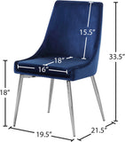Karina Contemporary Dining Chair Set - Elegant Velvet Upholstery with Gold Metal Frame Design