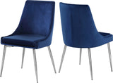Karina Contemporary Dining Chair Set - Elegant Velvet Upholstery with Gold Metal Frame Design