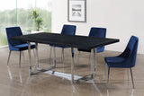 Karina Contemporary Dining Chair Set - Elegant Velvet Upholstery with Gold Metal Frame Design