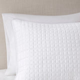 Checkered Quilted 3-Piece Reversible Coverlet Set, White
