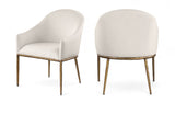 Ferro - Upholstered Dining Arm Chair With Brushed Gold Legs