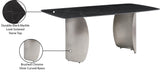 Niya Dining Table – Elegant Marble-Look Sintered Stone Top with Brushed Gold Curved Base Design