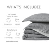 5pcs / 7pcs Chambray Denim Inspired Comforter Set, Gray