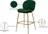 Paris Velvet Contemporary Counter Height Stool Set - Stylish, Comfortable, and Luxe Design for Your Home