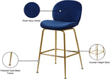 Paris Velvet Contemporary Counter Height Stool Set - Stylish, Comfortable, and Luxe Design for Your Home