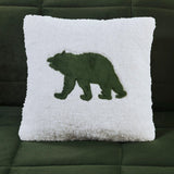 Plush To Sherpa Down Alternative Comforter Set, Green/Ivory