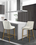 Karina Contemporary Counter Height Stool Set - Plush Cushions & Polished Gold Metal Frame Design