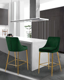 Karina Contemporary Counter Height Stool Set - Plush Cushions & Polished Gold Metal Frame Design