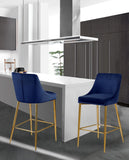 Karina Contemporary Counter Height Stool Set - Plush Cushions & Polished Gold Metal Frame Design