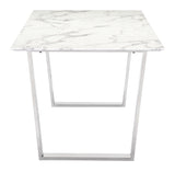 Atlas Dining Table White & Silver