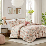 Mushroom Floral Garden Kid's Comforter Set, Blush