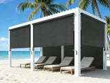 Solar Crank Outdoor Roller Shade with Teslin, No Cassette