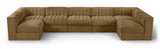 Rummi - Velvet Performance Fabric Upholstered 7 Piece Modular Sectional (With 2 Corner Chairs)