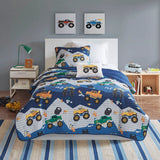 Trucks Monster Kids Coverlet Set [Antimicrobial]