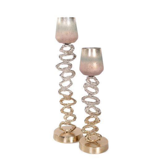 Teresina Gold Ombre Candleholder- Tall