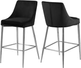 Karina Contemporary Counter Height Stool Set - Plush Cushions & Polished Gold Metal Frame Design
