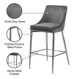 Karina Contemporary Counter Height Stool Set - Plush Cushions & Polished Gold Metal Frame Design