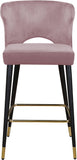 Kelly Contemporary Velvet Stool Set - Stylish Comfort with Black Metal Legs and Gold Accents