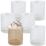 10 oz Textured Beaded Clear Drinking Glasses Set of 6