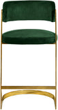 Stephanie Velvet Counter Stool Set - Luxurious Plush Design with Elegant Gold Metal Frame