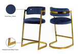 Stephanie Velvet Counter Stool Set - Luxurious Plush Design with Elegant Gold Metal Frame