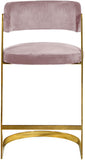 Stephanie Velvet Counter Stool Set - Luxurious Plush Design with Elegant Gold Metal Frame