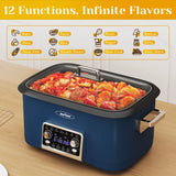 8 Qt Slow Cooker Roaster Oven, 12 in 1 Multi-Cooker
