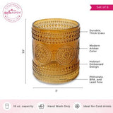 10 oz Amber Beaded Drinking Glasses Set of 6
