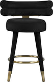 Fitzroy Velvet Counter Stool Set - Sophisticated Design with Upholstered Legs and Gold Accents