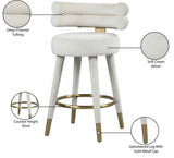 Fitzroy Velvet Counter Stool Set - Sophisticated Design with Upholstered Legs and Gold Accents