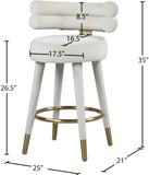 Fitzroy Velvet Counter Stool Set - Sophisticated Design with Upholstered Legs and Gold Accents