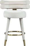 Fitzroy Velvet Counter Stool Set - Sophisticated Design with Upholstered Legs and Gold Accents
