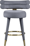 Fitzroy Velvet Counter Stool Set - Sophisticated Design with Upholstered Legs and Gold Accents
