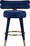 Fitzroy Velvet Counter Stool Set - Sophisticated Design with Upholstered Legs and Gold Accents