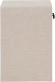 Medley Night Stand - Elegant Linen Textured Side Table with Matte Black Handle for Modern Spaces