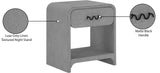 Medley Night Stand - Elegant Linen Textured Side Table with Matte Black Handle for Modern Spaces