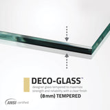 Fellow Series 24 in. x 70 in. Frameless Hinged Shower Door with Clear/Frosted Tempered Glass and Tsunami Guard