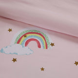 Pink Rainbow Complete Comforter and Sheet Set/Coverlet Set
