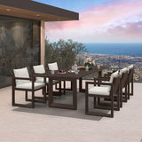 PURPLE LEAF Caesar Outdoor Dining Set Aluminum Luxury Patio Furniture Table and Chairs Set with Olifen Removable Thick Cushion and Pillow Patio Dining Sets for Garden Deck