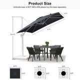 PURPLE LEAF Morden White Outdoor Umbrella Premium Aluminum Patio Cantilever Pool Sun Umbrellas