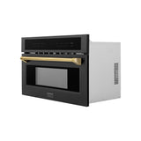 ZLINE 30” Convection Microwave, Black Stainless, Gold MWOZ-30-BS-G