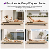 PURPLE LEAF Outdoor Daybed for Patio,  Poolside Chaise Lounge Bed with Cushion, Olefin Blend Fabric, Aluminum Frame Sunbed with Side Table for Deck and Backyard