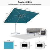 PURPLE LEAF Morden White Outdoor Umbrella Premium Aluminum Patio Cantilever Pool Sun Umbrellas