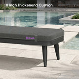 PURPLE LEAF Patio Chaise Lounge Chair, Aluminum Pool Lounge Chairs for Outdoor with 2 Cushions for Deck, Pool, Lawn, Garden, Courtyard, Porch, Teak