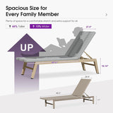 PURPLE LEAF Pool Oversized Lounge Chairs Rattan Aluminium Patio Chaise Lounge Outdoor Adjustable Recliner Finish Loungers Woven PE Sun Chairs for Poolside Deck Beach