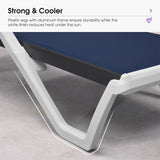 PURPLE LEAF Patio Chaise Lounge Plastic Pool Outdoor Lounge Chair with Aluminum Frame Stackable Patio Tanning Chairs for Poolside Sunbathing Beach Deck Yard
