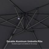 PURPLE LEAF Pool Umbrella Outdoor Cantilever Umbrella with In-ground Base
