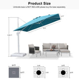PURPLE LEAF Morden White Outdoor Umbrella Premium Aluminum Patio Cantilever Pool Sun Umbrellas