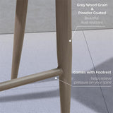 PURPLE LEAF Bar Stool Rattan Bar Stools Counter Stools with Back Metal Bar Height Stool Outdoor Bar Chair for Garden Kitchen
